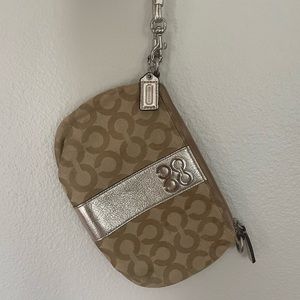 Vintage Coach gold clutch wristlet bag